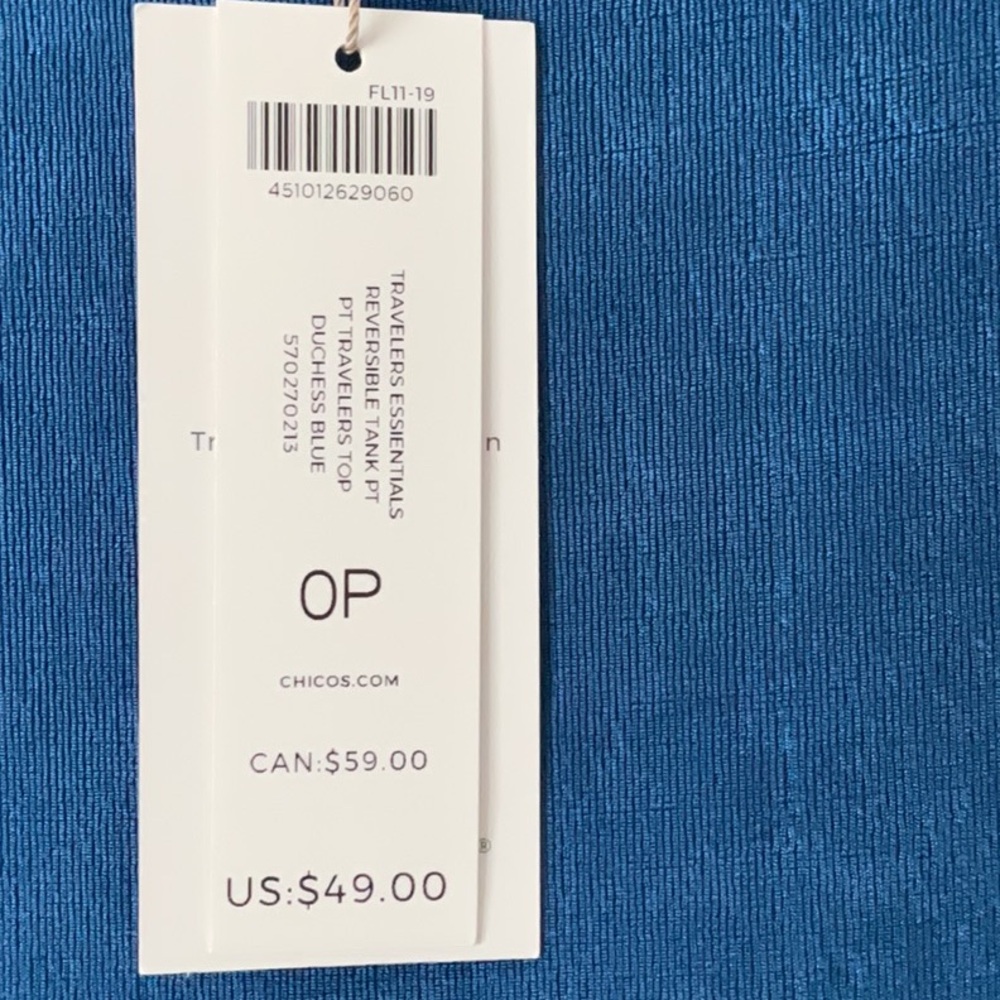 Chico's Deep Blue Tank Top - Picture 2 of 6